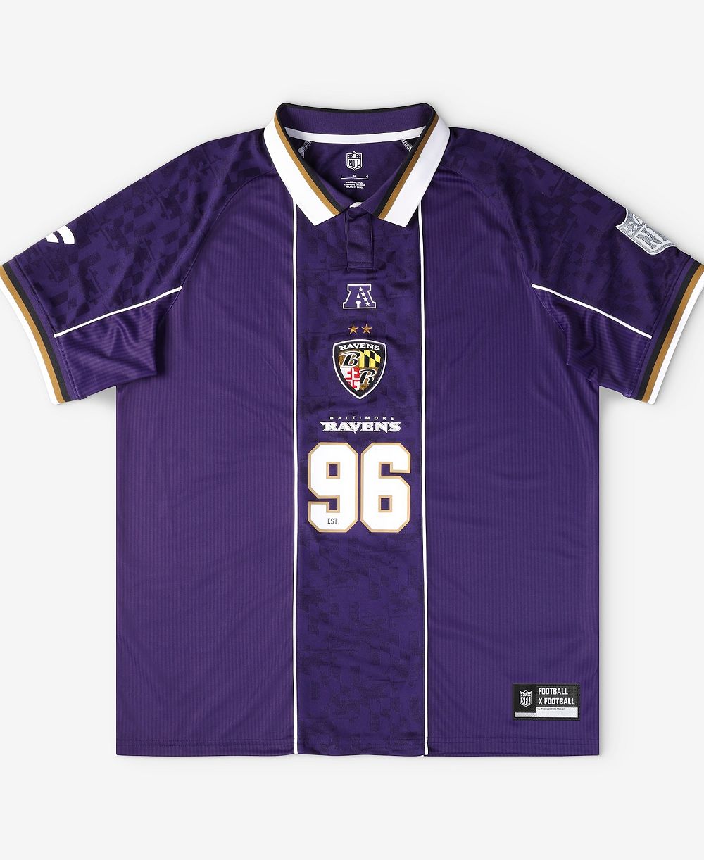 Мужская джерси Fanatics Purple Baltimore Ravens Football x Football Collared Fan