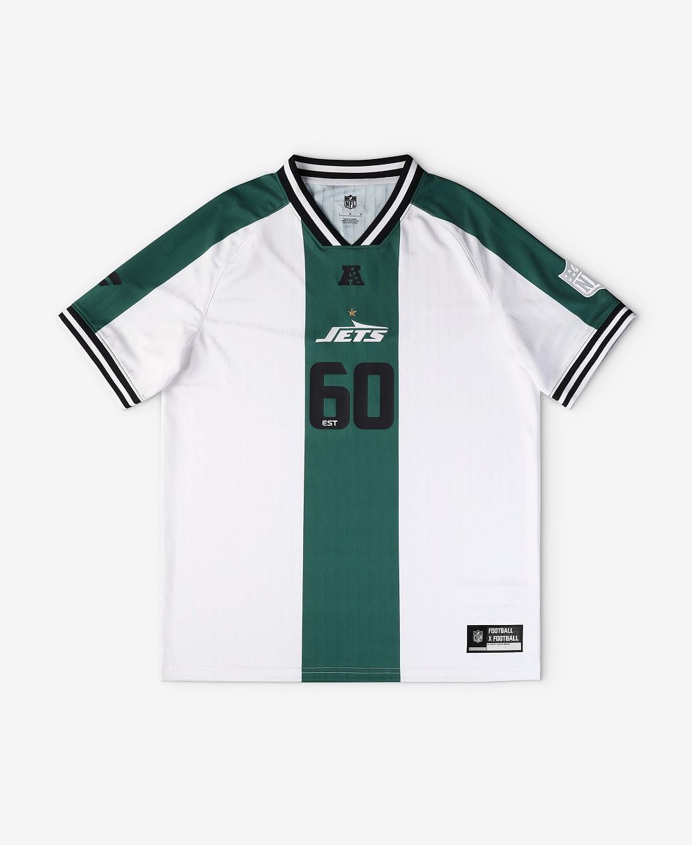 Джерси Fanatics Big Boys and Girls White New York Jets Football x Football V-Neck