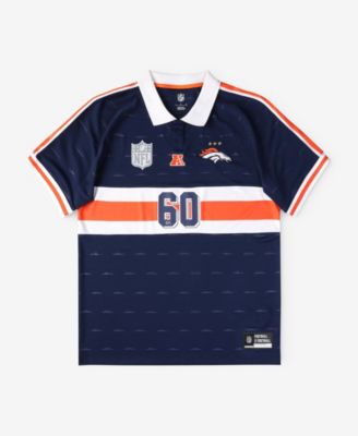 Fanatics Big Boys and Girls Navy Denver Broncos Football x Football Collared Fan Jersey