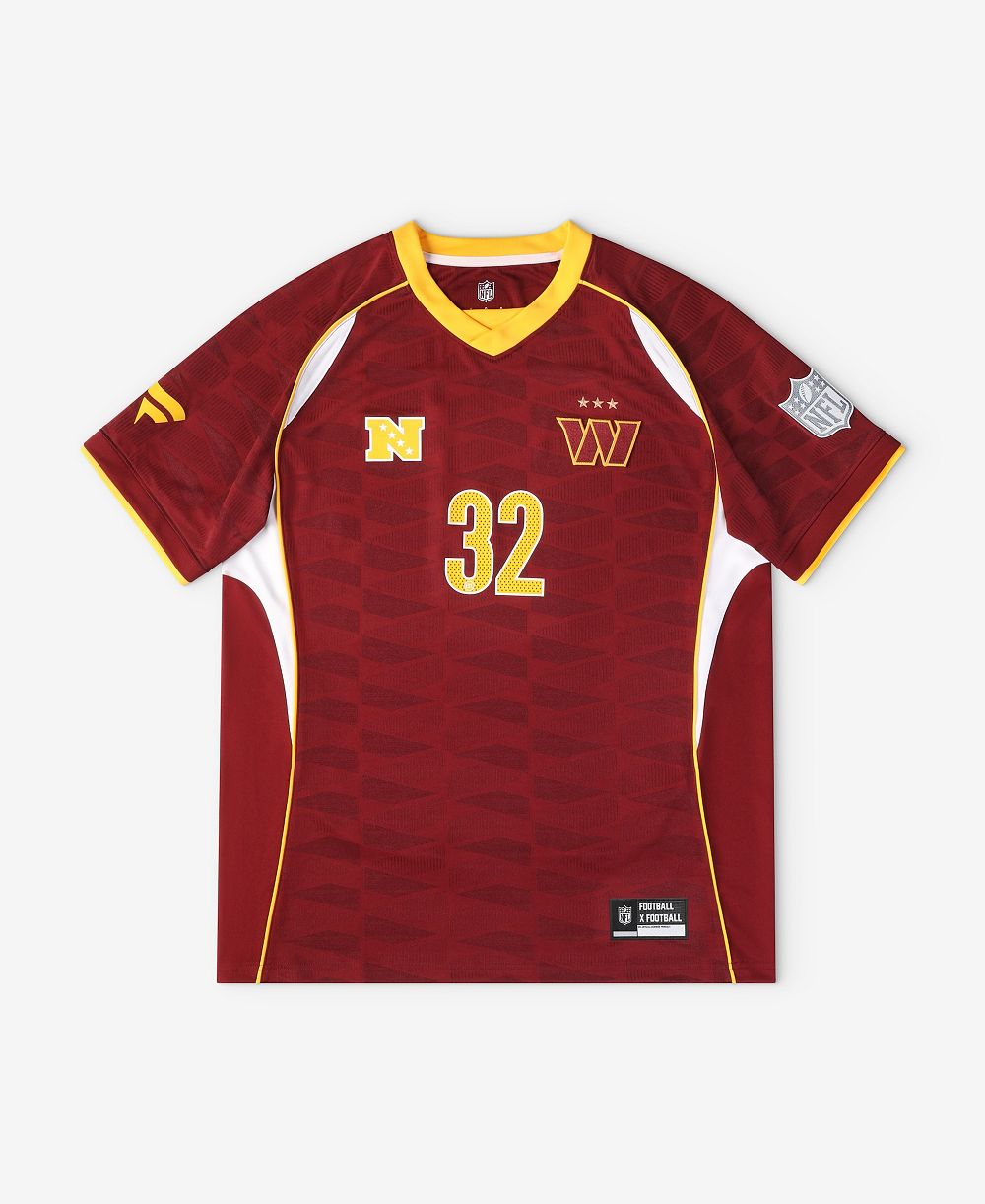 Fanatics Big Boys and Girls Burgundy Washington Commanders Football x Football V-Neck Fan Jersey