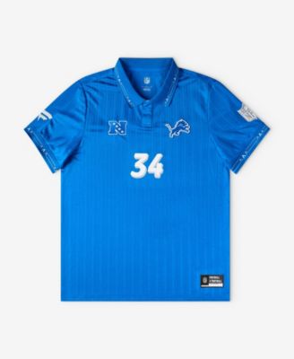 Fanatics Big Boys and Girls Blue Detroit Lions Football x Football Collared Fan Jersey