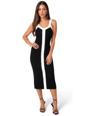 Платье-майка Bebe Womens Colorblock Ribbed Sweater Tank