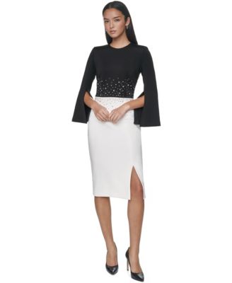 Calvin Klein Petite Платье-футляр миди с расклешенным рукавом