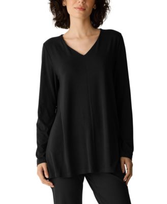 Eileen Fisher женская туника с v-образным вырезом и длинным рукавом из лиоцелла