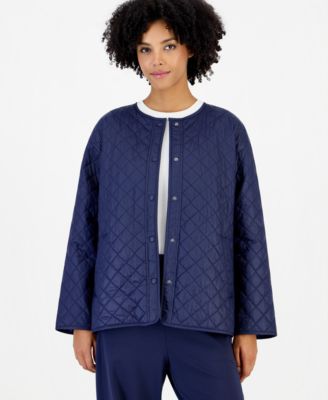 Eileen Fisher Women's Lightweight Quilted Short Nylon Coat