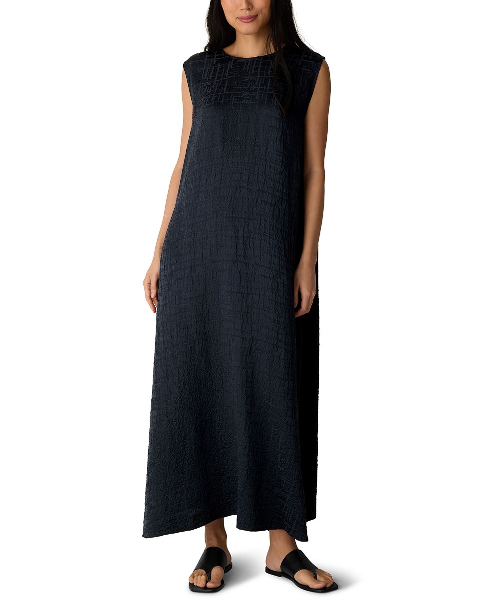 Женское шелковое макси-платье Eileen Fisher без рукавов