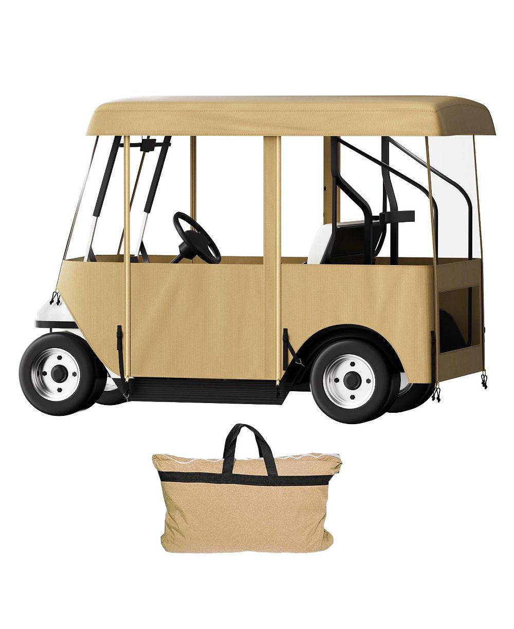 SEVORLEY 4-Sided Golf Cart Enclosure for 4-Seater, 300D Waterproof with Clear Windows