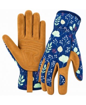 XDOVET Women Leather Garden Gloves Thorn Proof Weeding Digging Pruning