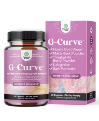 Nature's Craft капсулы G-Curve для поддержки ягодиц и груди, Horny Goat Weed, Muira Puama и корень мака, травяная формула, легко глотать, 60 шт