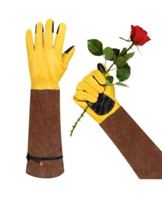 XDOVET Long Cowleather Garden Gloves Women Thorn Proof Rose Pruning