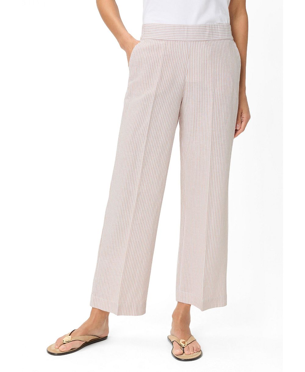 Женские брюки Olsen Stripe Linen-Cotton Cropped