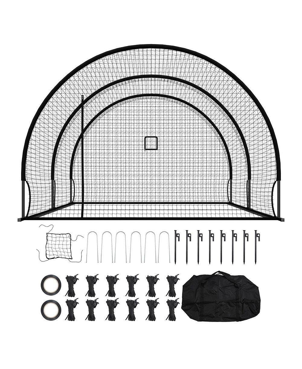SEVORLEY Freestanding Baseball Batting Cage, 19.9 x 12 x 8.2 ft Steel Frame Net с Pitching Machine Opening