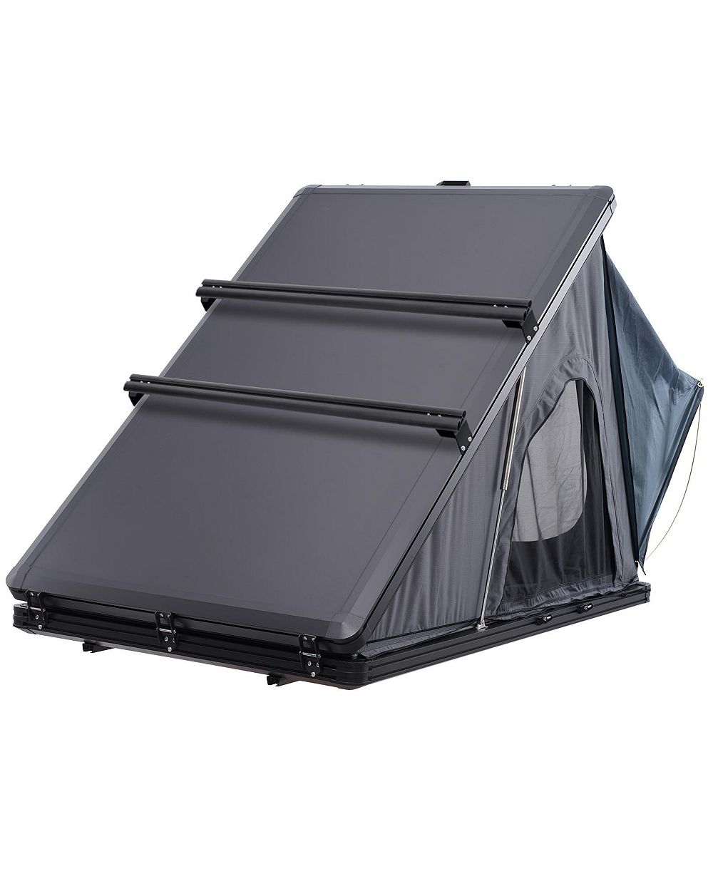 SEVORLEY Hard Shell Rooftop Tent for 2-3 Person, Aluminum Shell with Telescopic Ladder