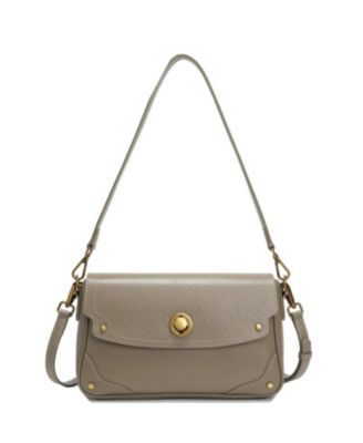 SUSU Women's Mila Leather Shoulder Bag Convertible Crossbody Purse with Gold Hardware