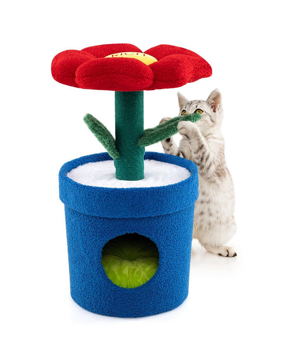 HONGGE кошачий игровой комплекс с цветами