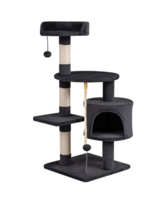 HONGGE 36 Inch Kitten Tower with Condo Plush Perch and 3 Sisal Scratching Posts