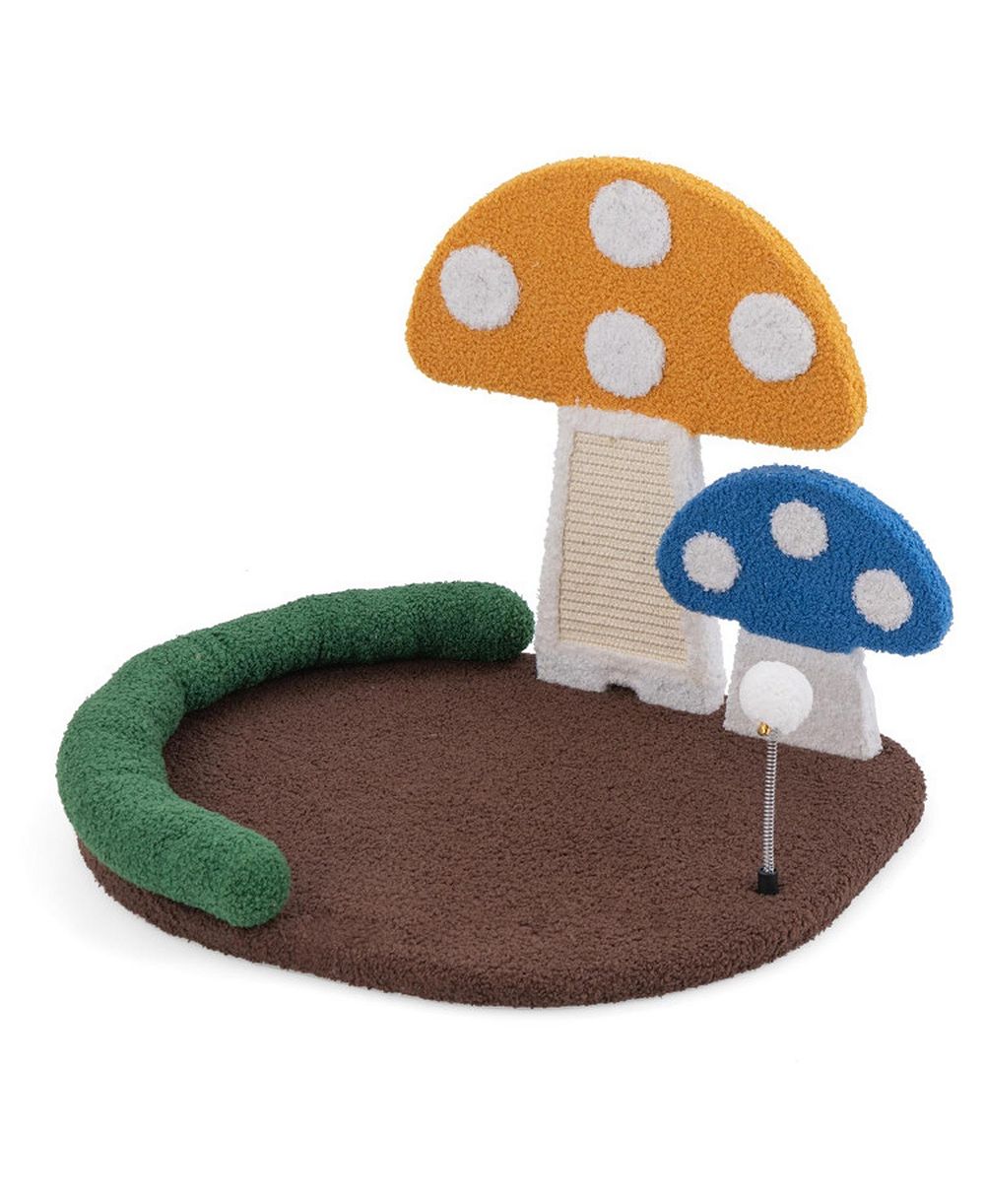 Лежанка для кошек HONGGE Mushroom Cat Bed and Claw Scratcher с широкой подушкой и панелью из сизаля