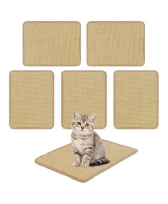 HONGGE 12-Piece Cat Scratcher Mat Set 16 x 12 Inch Sisal Scratching Pads with Anti-Slip Backing