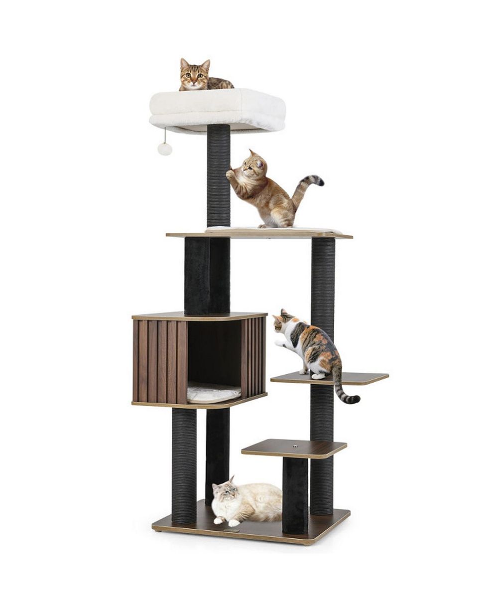 Кошачий дом HONGGE 59 Inch Multi-Level с подушкой и сизалевыми столбами