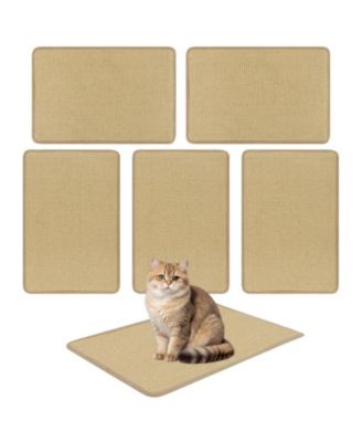 HONGGE 6-Piece Cat Scratcher Mat Set 24 x 16 Inch Sisal Scratching Pads with Anti-Slip Backing