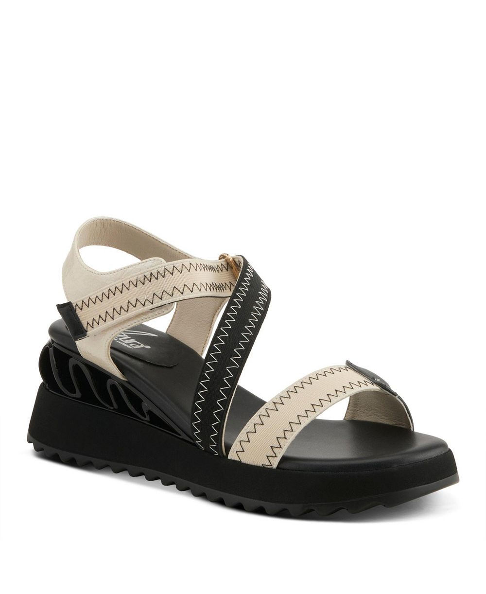 Azura Women's Coolbeans Hook and Loop Sandals - Zigzag Stitching, Adjustable D-Ring Closure, Cushioned Footbed