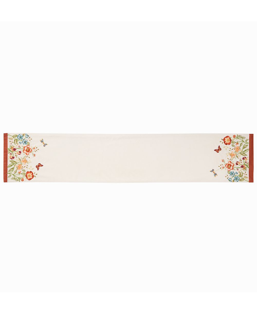 Lenox Butterfly Meadow Fall Embroidered Table Runner, 14" x 72"