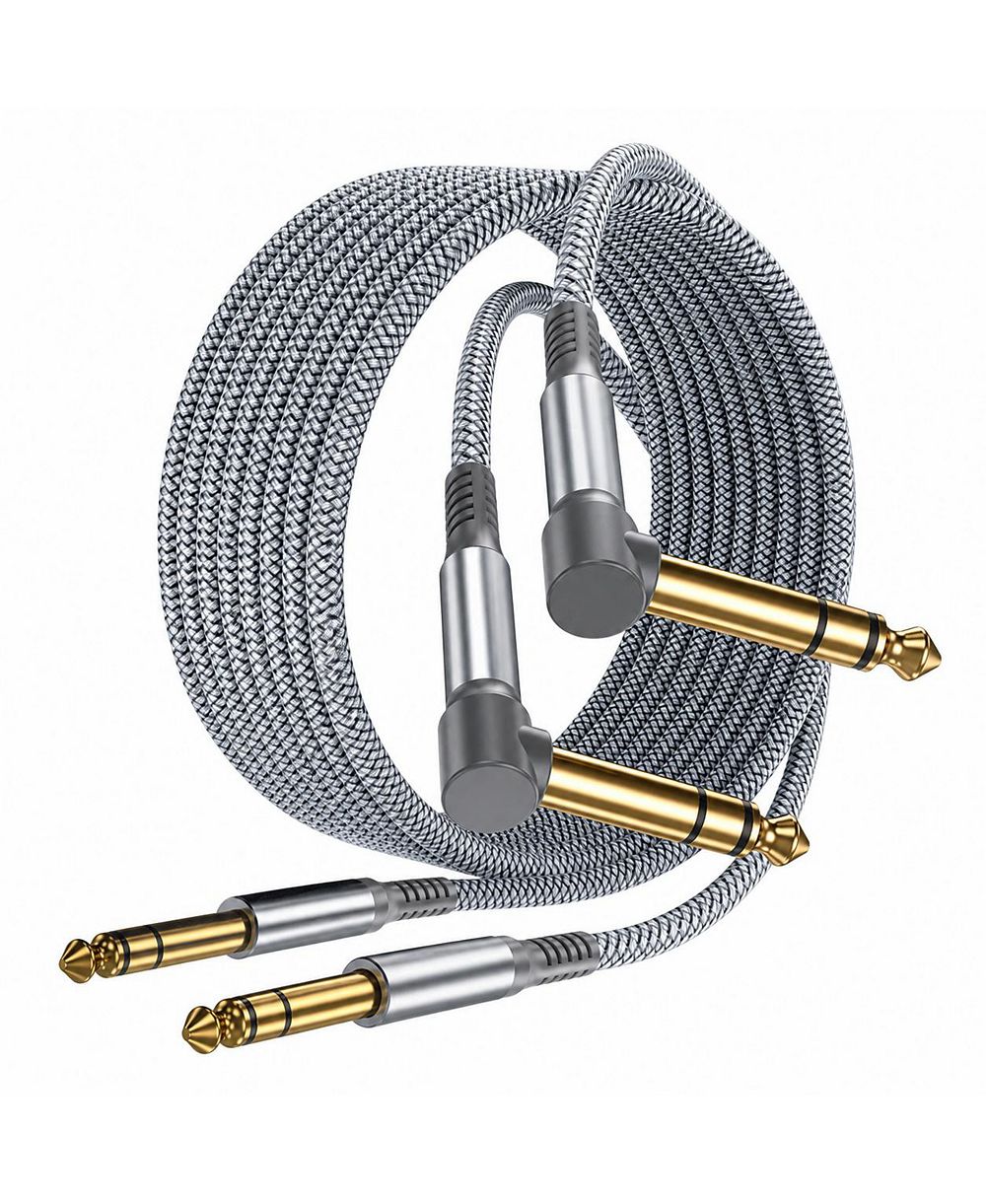 Комплект из 2 шт. аудиокабелей Lofree Right-Angle Balanced TRS Nylon-Braided для гитары