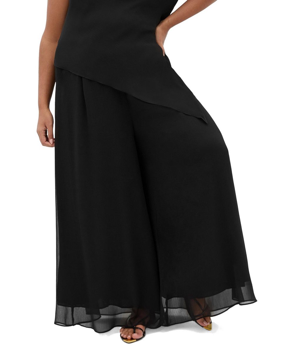 City Chic Plus Size Skyla High-Rise Pull-On Wide-Leg Pants