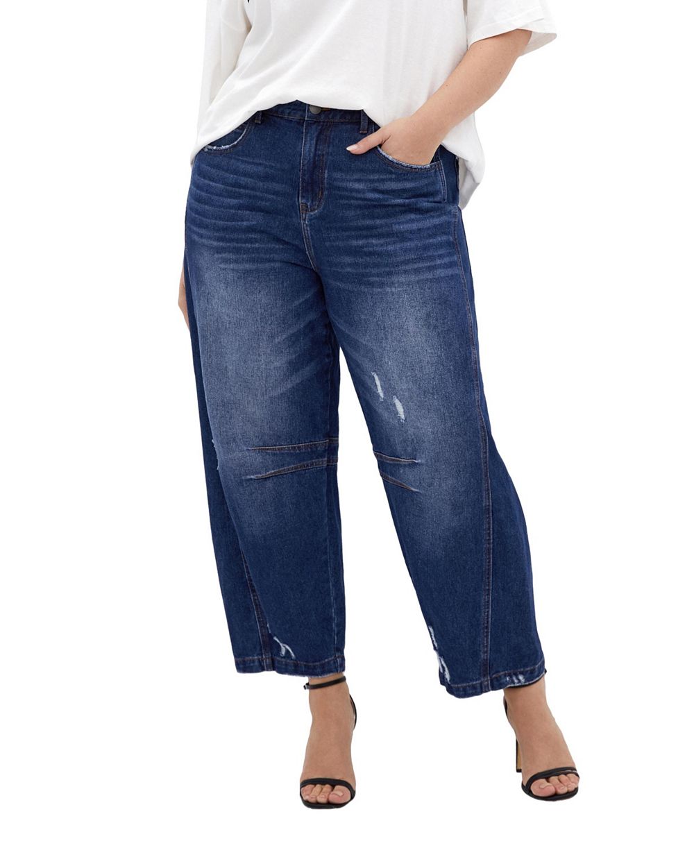 Женские джинсы CITY CHIC размера Plus, модель Harley Fit, штанины-бочонки