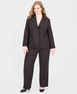 Le Suit Plus Size Stretch Wide Leg 2-Piece Pant Suit