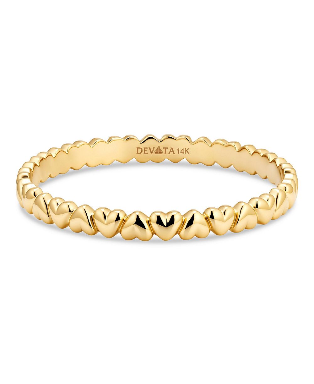 Devata Кольцо Heart Band из золота 14K