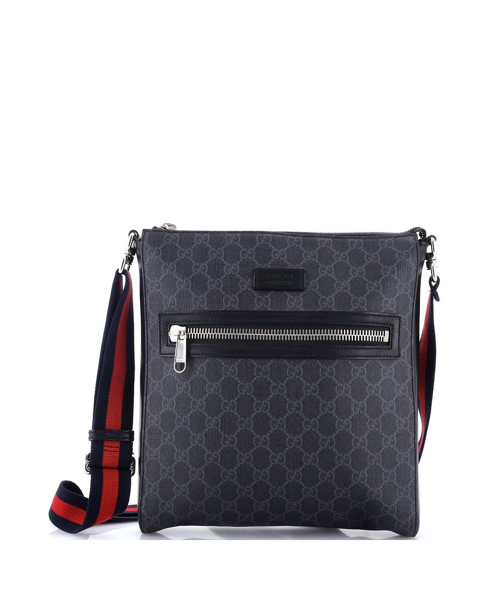 Б/у сумка-мессенджер Gucci Medium Web Strap Front Zip из покрытия GG Coated Canvas