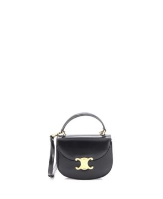 Б/у сумка Celine Mini Triomphe Besace Clea с клапаном и ручкой сверху из кожи