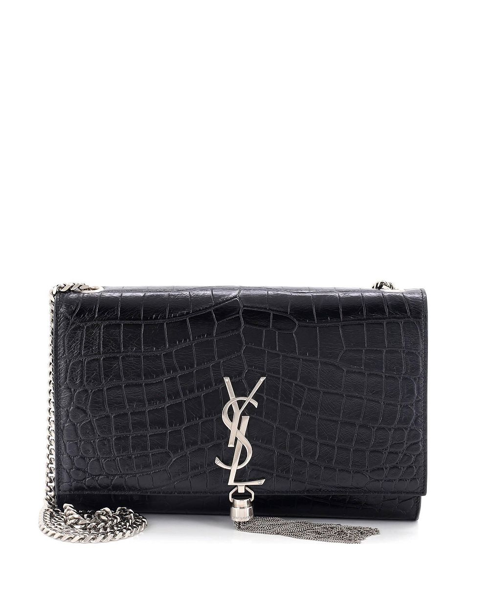 Б/у через crossbody сумка Saint Laurent Medium Classic Monogram с кисточкой из тисненой кожи