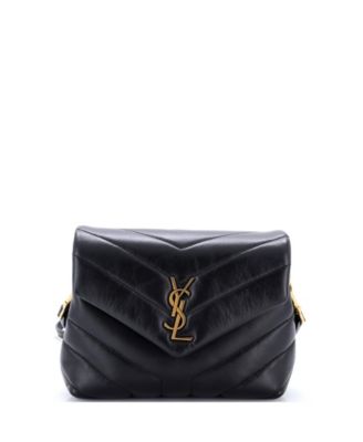 Pre-Owned Saint Laurent Toy Loulou Shoulder Bag Matelasse Chevron Leather
