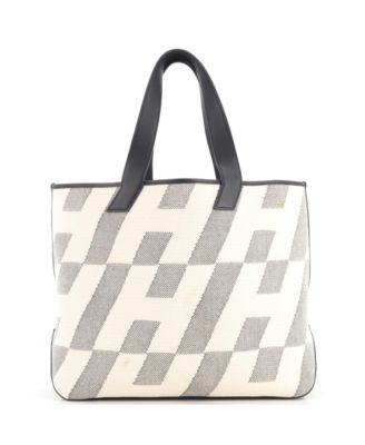Pre-Owned Hermes 40 Cabas H en Biais Tote Canvas with Leather