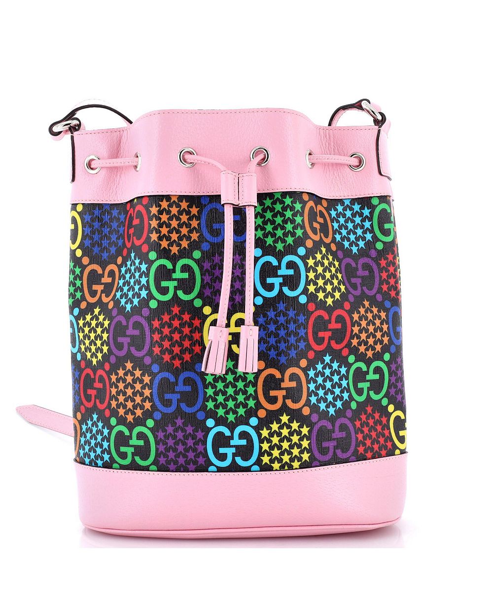 Pre-Owned Gucci сумка ведро Medium Psychedelic Print GG Coated Canvas