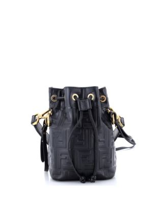 Pre-Owned Fendi сумка ведерка Mini Mon Tresor из кожи с тиснением Zucca