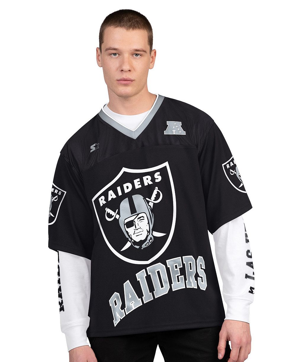 Starter Men's 2-Pack Black/White Las Vegas Raiders Short Sleeve Long Sleeve  Combo Pack T-Shirt