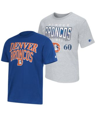Мужской комплект футболок Starter 2-Pack Denver Broncos Throwback Logo Royal/Gray