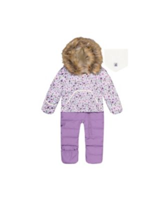 Детский комбинезон Deux par Deux Baby Girls Snug One Piece Snowsuit с принтом мини-цветов, адаптированный для автокресел