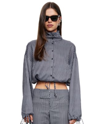 Lioness Women's Striped Totti Cropped Turtleneck Windbreaker