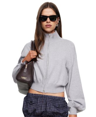 Lioness Women's Little J Knit Mock-Neck Long-Sleeve Zipper Cropped Sweater