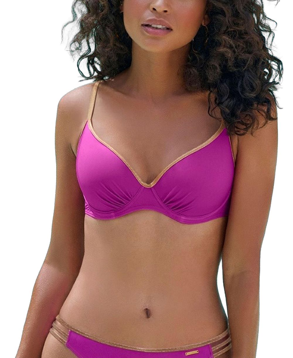 LASCANA Women's Metallic Trim Underwire Bikini Top