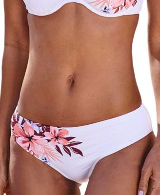 LASCANA Women's Floral Print Bikini Lace Moderate-Coverage Swim Bottom