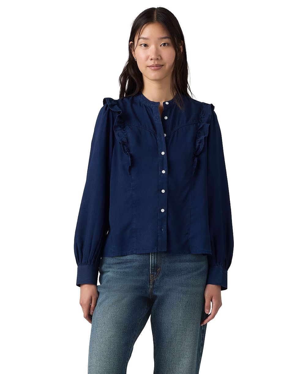 Levi's® женская фланелевая блуза в клетку с запахом