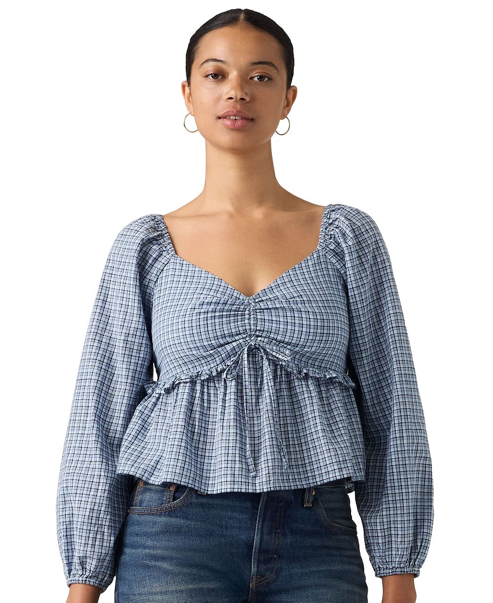 Levi's® Women's Lotte Front-Tie Slim-Fit V-Neck Blouse