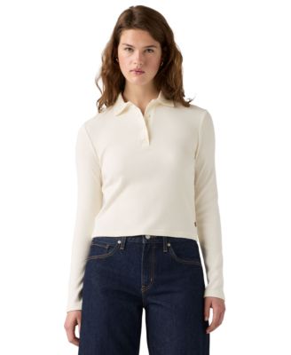 Levi's® женская рубашка-поло с длинным рукавом, рифленым трикотажем и приталенным кроем Rory