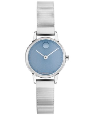 Женские швейцарские кварцевые часы Movado Baby Face из нержавеющей стали серебристого цвета 23mm