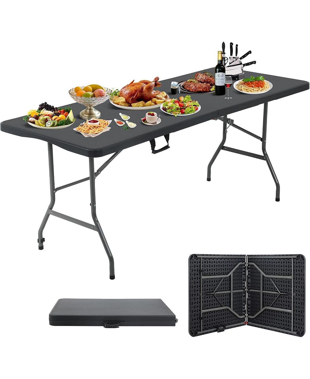 AOFAR Folding Table Heavy Duty Plastic Utility Indoor Outdoor Party Dining Lock Function